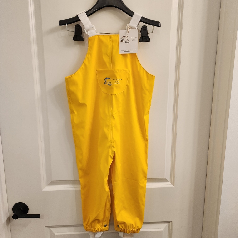 Mountain and Fishing Yellow Waterproof Fishing Overall for Kids size L/XL unisex